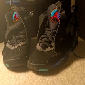 Nike Jordan Black and Multicolor Sneakers, Used, Some Cleaning/suede Imp./care.